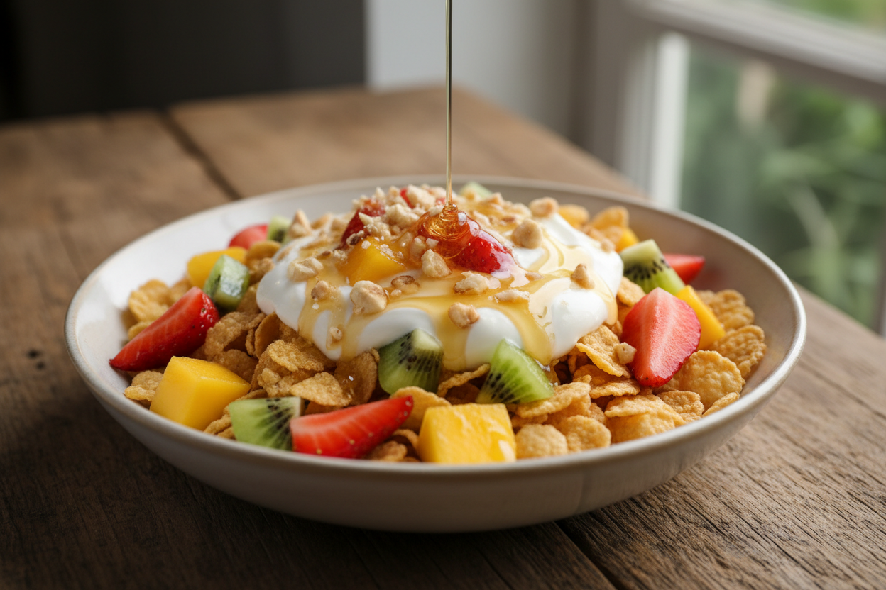 Obstkombination mit Flakes