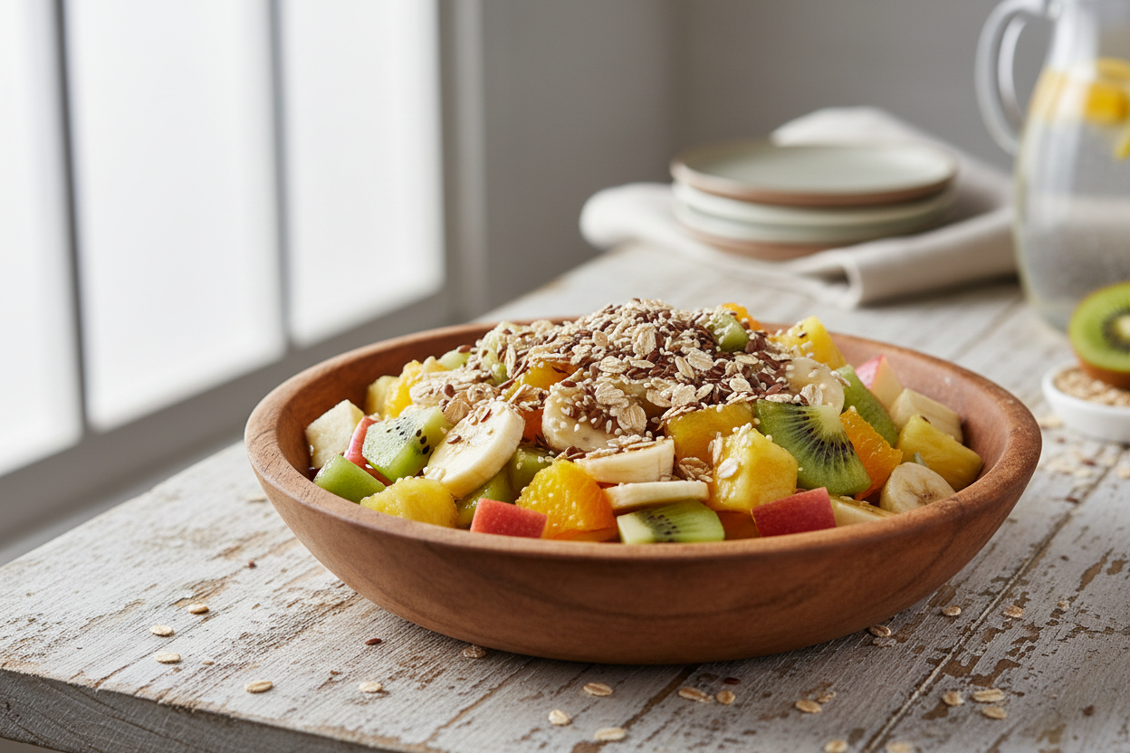 Obstsalat mit Haferflocken