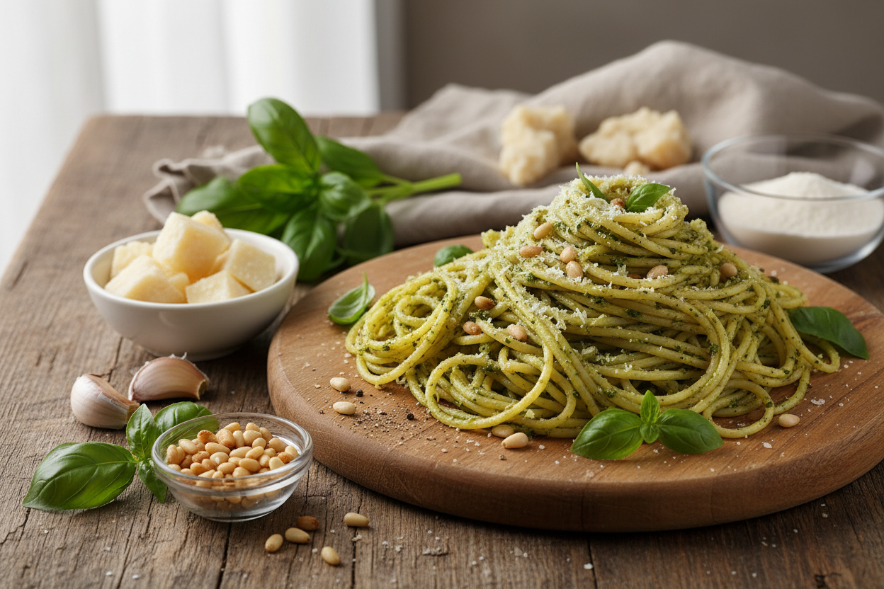 Pasta mit Basilikumpesto