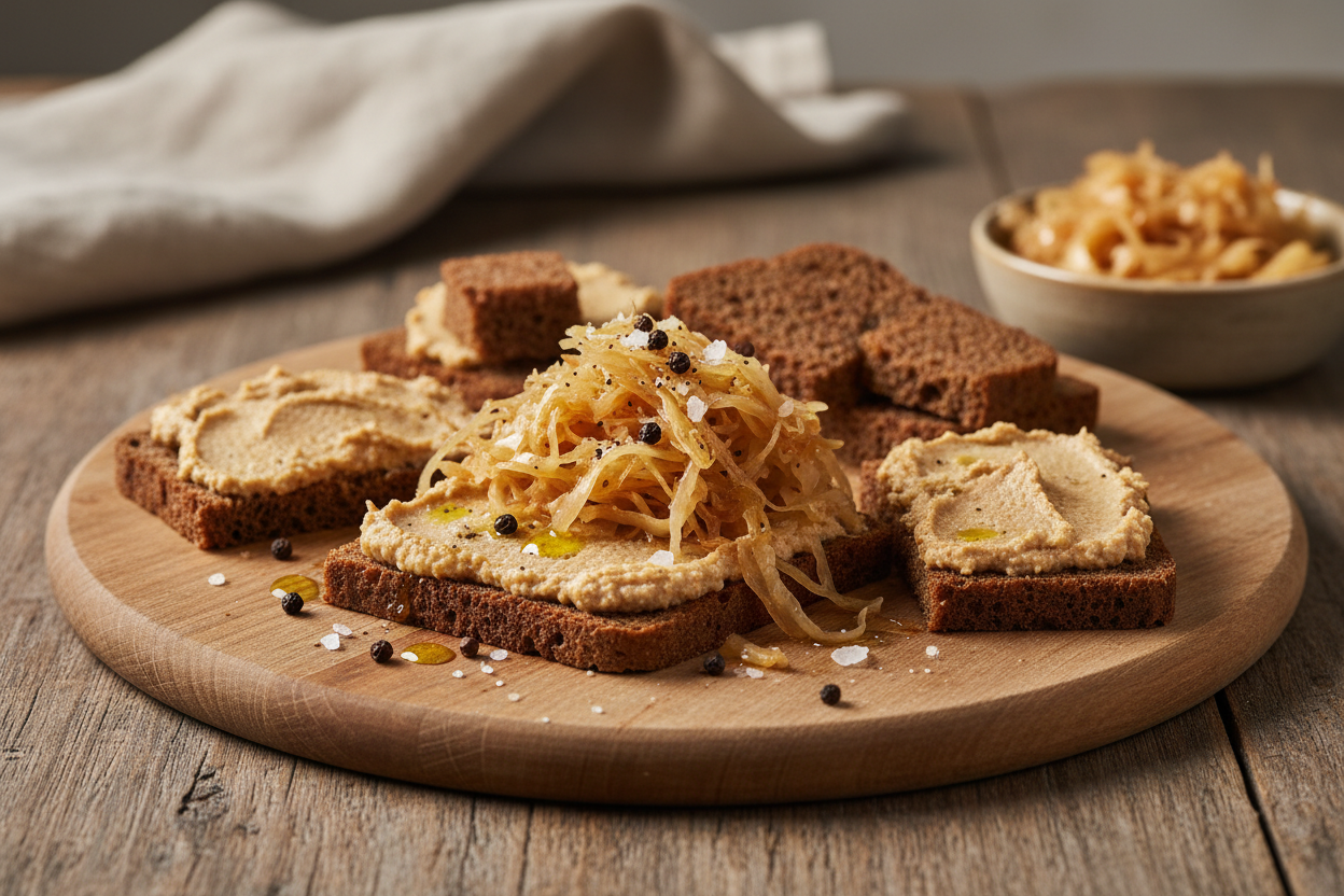 Pumpernickel mit Sauerkraut
