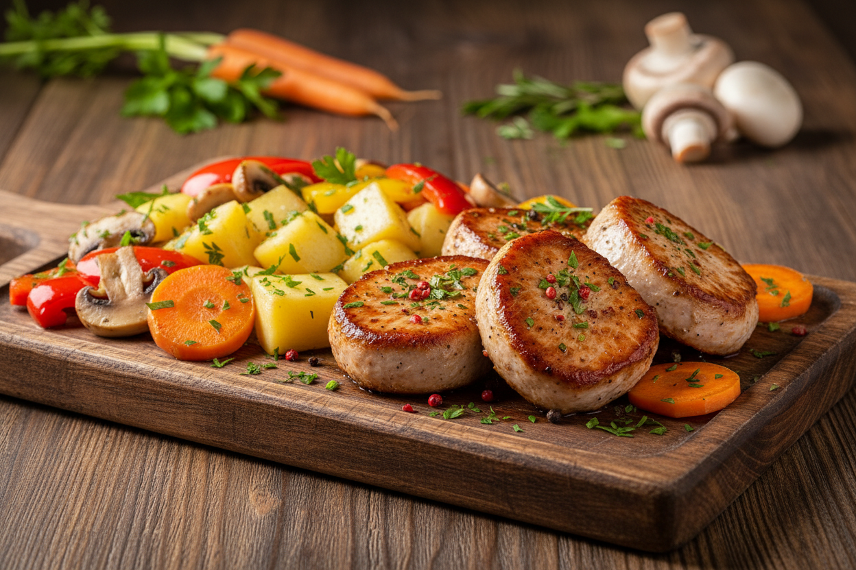 Schweinemedaillons mit Gemüse