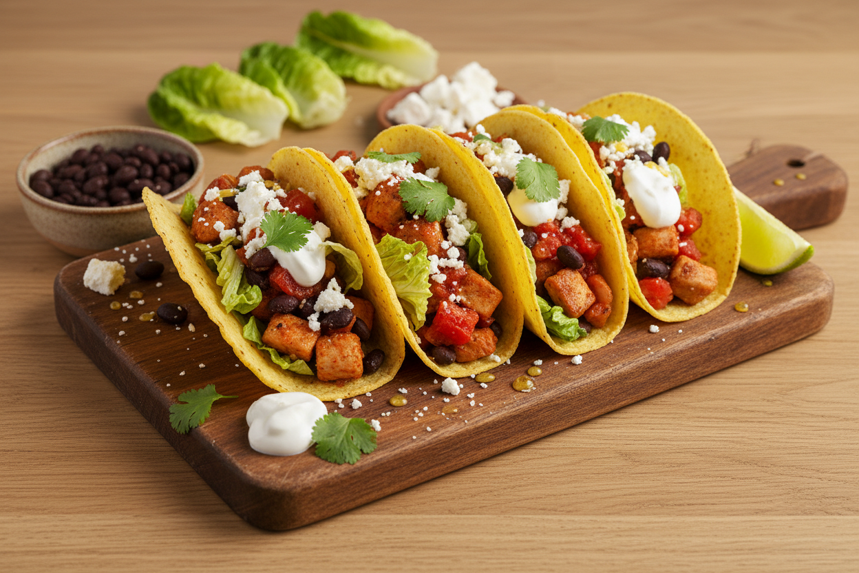 Tacos gefüllt mit Putenfleisch