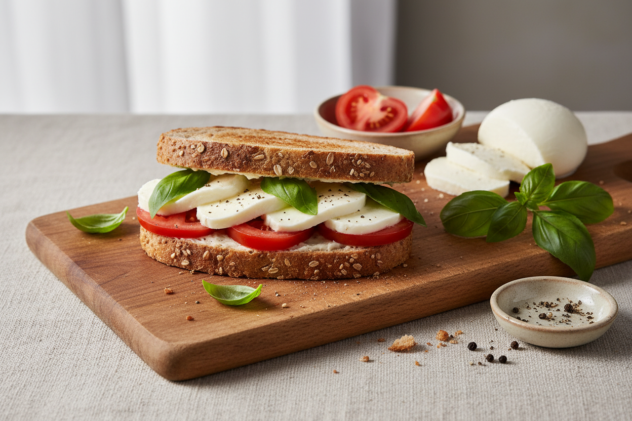 Tomatenbrötchen mit  Mozzarella