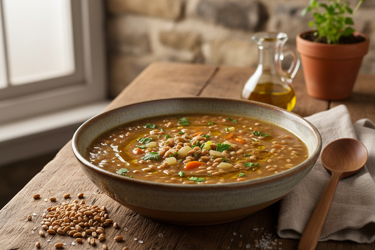 Weizenvollkornschrot-Suppe