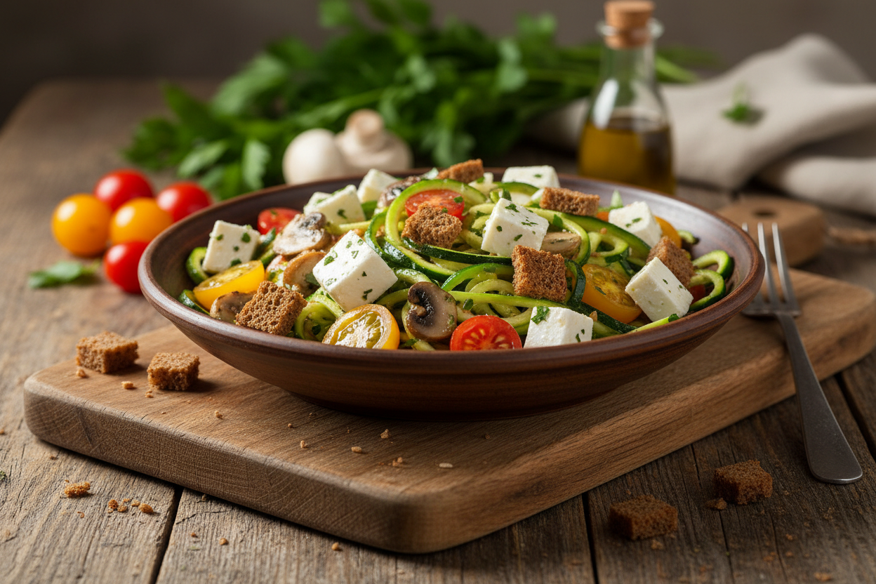 Zucchini-Schafskäse-Salat